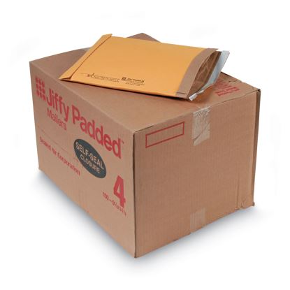 Jiffy Padded Mailer, #4, Paper Padding, Self-Adhesive Closure, 9.5 x 14.5, Natural Kraft, 100/Carton1