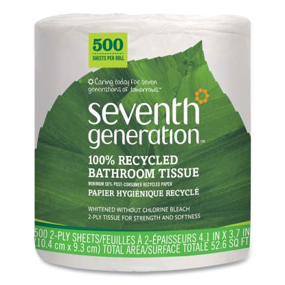 100% Recycled Bathroom Tissue, Septic Safe, 2-Ply, White, 500 Sheets/Jumbo Roll, 60/Carton1