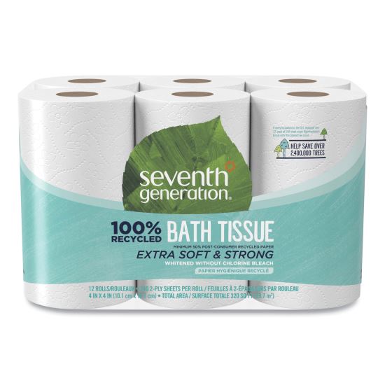 100% Recycled Bathroom Tissue, Septic Safe, 2-Ply, White, 240 Sheets/Roll, 48/Carton1