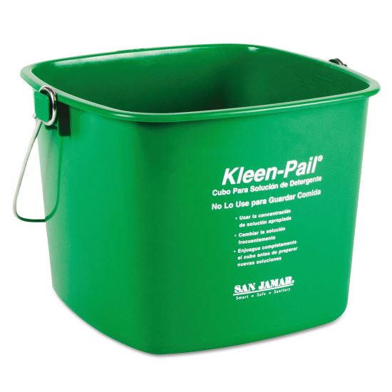 Kleen-Pail, 6 qt, Plastic, Green, 12/Carton1