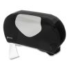 Twin Jumbo Bath Tissue Dispenser,20 1/14x5 7/8x11 9/10, Blk/Faux Stainless Steel1