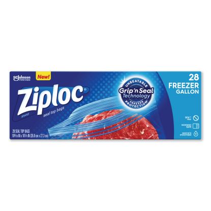 Zipper Freezer Bags, 1 gal, 2.7 mil, 9.6" x 12.1", Clear, 28/Box1