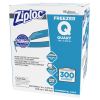 Double Zipper Freezer Bags, 1 qt, 2.7 mil, 7" x 7.75", Clear, 300/Carton2