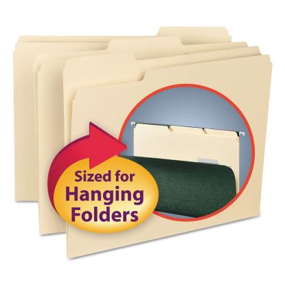Interior File Folders, 1/3-Cut Tabs: Assorted, Letter Size, 0.75" Expansion, Manila, 100/Box1