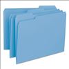 Interior File Folders, 1/3-Cut Tabs: Assorted, Letter Size, 0.75" Expansion, Blue, 100/Box2