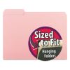 Interior File Folders, 1/3-Cut Tabs: Assorted, Letter Size, 0.75" Expansion, Pink, 100/Box1