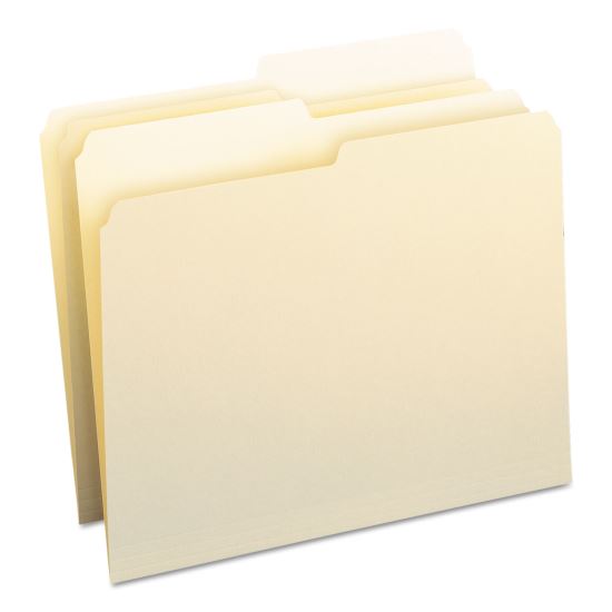 Manila File Folders, 1/2-Cut Tabs: Assorted, Letter Size, 0.75" Expansion, Manila, 100/Box1