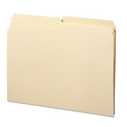 Reinforced Tab Manila File Folders, 1/2-Cut Tabs: Assorted, Letter Size, 0.75" Expansion, 11-pt Manila, 100/Box1