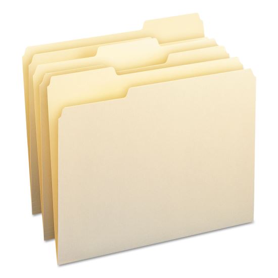 Manila File Folders, 1/3-Cut Tabs: Assorted, Letter Size, 0.75" Expansion, Manila, 100/Box1