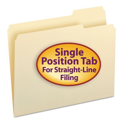 Manila File Folders, 1/3-Cut Tabs: Right Position, Letter Size, 0.75" Expansion, Manila, 100/Box1