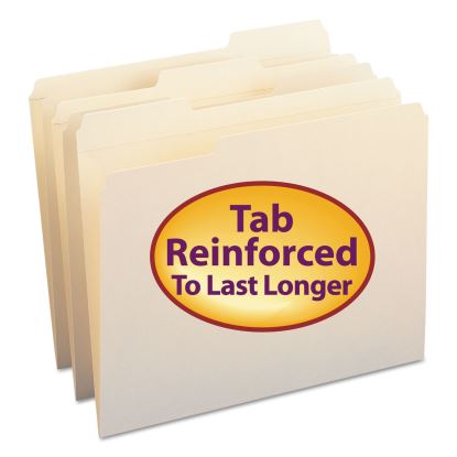 Reinforced Tab Manila File Folders, 1/3-Cut Tabs: Assorted, Letter Size, 0.75" Expansion, 11-pt Manila, 100/Box1