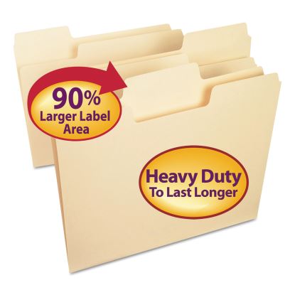 SuperTab Top Tab File Folders, 1/3-Cut Tabs: Assorted, Letter Size, 0.75" Expansion, 14-pt Manila, 50/Box1