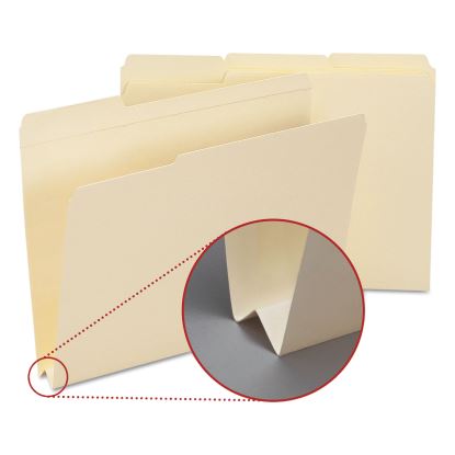 Expandable Heavyweight File Folders, 1/3-Cut Tabs: Assorted, Letter Size, 1.5" Expansion, Manila, 50/Box1