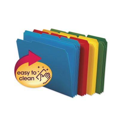 Top Tab Poly Colored File Folders, 1/3-Cut Tabs: Assorted, Letter Size, 0.75" Expansion, Assorted Colors, 24/Box1