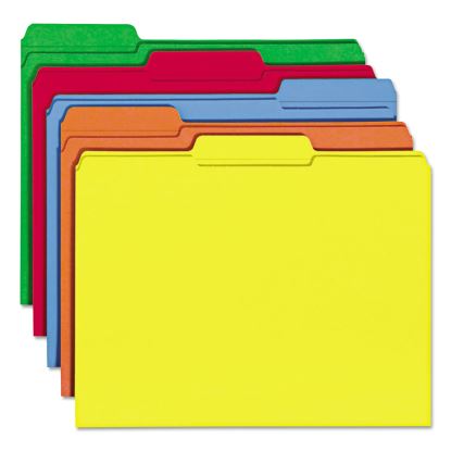 Colored File Folders, 1/3-Cut Tabs: Assorted, Letter Size, 0.75" Expansion, Assorted: Blue/Green/Orange/Red/Yellow, 100/Box1