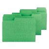 SuperTab Colored File Folders, 1/3-Cut Tabs: Assorted, Letter Size, 0.75" Expansion, 11-pt Stock, Green, 100/Box2