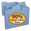 SuperTab Colored File Folders, 1/3-Cut Tabs: Assorted, Letter Size, 0.75" Expansion, 11-pt Stock, Blue, 100/Box1