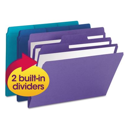 SuperTab Organizer Folder, 1/3-Cut Tabs: Assorted, Letter Size, 0.75" Expansion, Assorted Colors, 3/Pack1