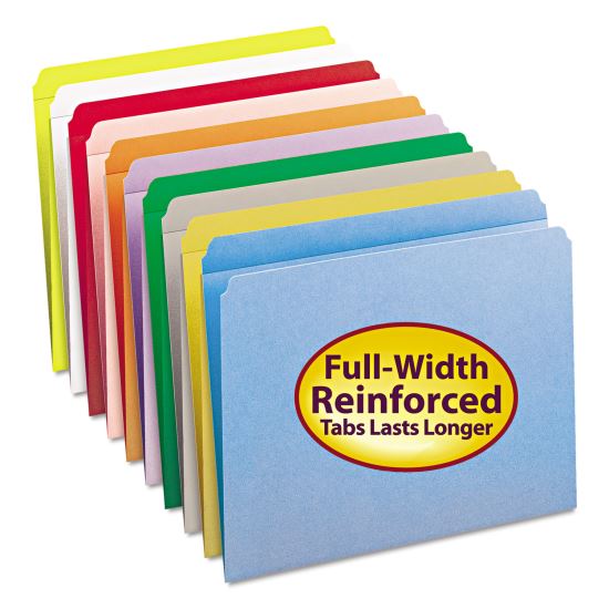 Reinforced Top Tab Colored File Folders, Straight Tabs, Letter Size, 0.75" Expansion, Blue, 100/Box1