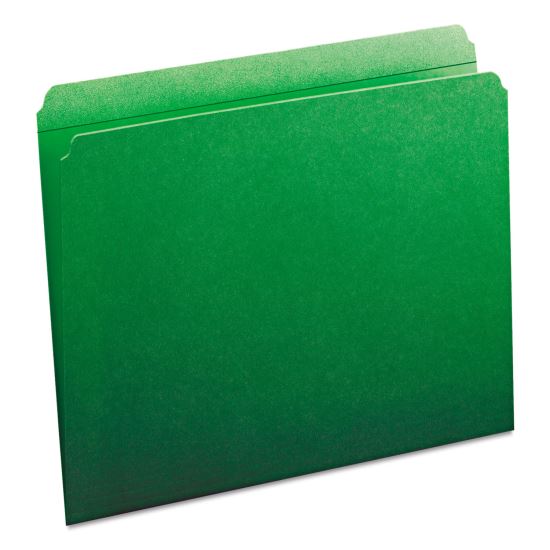 Reinforced Top Tab Colored File Folders, Straight Tabs, Letter Size, 0.75" Expansion, Green, 100/Box1