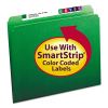 Reinforced Top Tab Colored File Folders, Straight Tabs, Letter Size, 0.75" Expansion, Green, 100/Box2