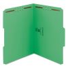 Top Tab Colored Fastener Folders, 2 Fasteners, Letter Size, Green Exterior, 50/Box2