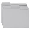 Reinforced Top Tab Colored File Folders, 1/3-Cut Tabs: Assorted, Letter Size, 0.75" Expansion, Gray, 100/Box2