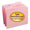 Reinforced Top Tab Colored File Folders, 1/3-Cut Tabs: Assorted, Letter Size, 0.75" Expansion, Pink, 100/Box1