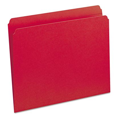 Reinforced Top Tab Colored File Folders, Straight Tab, Letter Size, Red, 100/Box1