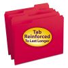 Reinforced Top Tab Colored File Folders, 1/3-Cut Tabs: Assorted, Letter Size, 0.75" Expansion, Red, 100/Box1