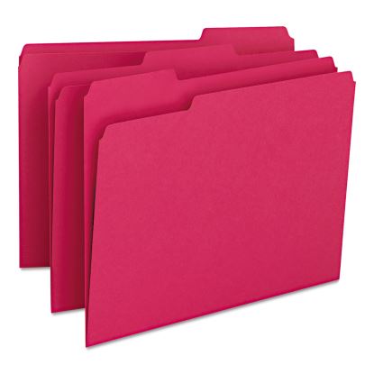 Colored File Folders, 1/3-Cut Tabs, Letter Size, Red, 100/Box1