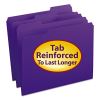 Reinforced Top Tab Colored File Folders, 1/3-Cut Tabs: Assorted, Letter Size, 0.75" Expansion, Purple, 100/Box1