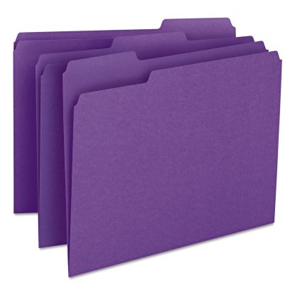 Colored File Folders, 1/3-Cut Tabs: Assorted, Letter Size, 0.75" Expansion, Purple, 100/Box1