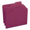 Colored File Folders, 1/3-Cut Tabs: Assorted, Letter Size, 0.75" Expansion, Maroon, 100/Box1