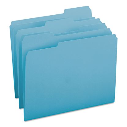 Colored File Folders, 1/3-Cut Tabs: Assorted, Letter Size, 0.75" Expansion, Teal, 100/Box1