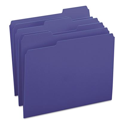Colored File Folders, 1/3-Cut Tabs: Assorted, Letter Size, 0.75" Expansion, Navy Blue, 100/Box1