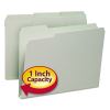 Expanding Recycled Heavy Pressboard Folders, 1/3-Cut Tabs: Assorted, Letter Size, 1" Expansion, Gray-Green, 25/Box1