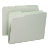 Expanding Recycled Heavy Pressboard Folders, 1/3-Cut Tabs: Assorted, Letter Size, 1" Expansion, Gray-Green, 25/Box2