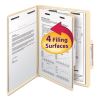 Manila Four- and Six-Section Top Tab Classification Folders, 1 Divider, Letter Size, Manila, 10/Box1