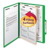 Colored Top Tab Classification Folders, 1 Divider, Letter Size, Green, 10/Box1