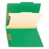 Colored Top Tab Classification Folders, 1 Divider, Letter Size, Green, 10/Box2