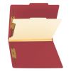 Colored Top Tab Classification Folders, 1 Divider, Letter Size, Red, 10/Box2