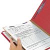 Four-Section Pressboard Top Tab Classification Folders with SafeSHIELD Fasteners, 1 Divider, Letter Size, Bright Red, 10/Box2