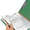Four-Section Pressboard Top Tab Classification Folders with SafeSHIELD Fasteners, 1 Divider, Letter Size, Green, 10/Box2