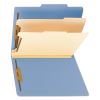 Colored Top Tab Classification Folders, 2 Dividers, Letter Size, Blue, 10/Box2