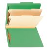Colored Top Tab Classification Folders, 2 Dividers, Letter Size, Green, 10/Box2