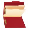 Colored Top Tab Classification Folders, 2 Dividers, Letter Size, Red, 10/Box2