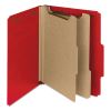 100% Recycled Pressboard Classification Folders, 2 Dividers, Letter Size, Bright Red, 10/Box2