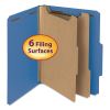 100% Recycled Pressboard Classification Folders, 2 Dividers, Letter Size, Dark Blue, 10/Box1