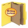 100% Recycled Pressboard Classification Folders, 2 Dividers, Letter Size, Yellow, 10/Box1